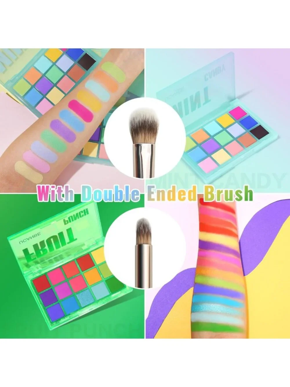 Vibrant 15-Color Eyeshadow Palette Set - Matte & Shimmer Neon Pastel Makeup Kit